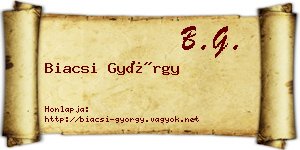 Biacsi György névjegykártya
