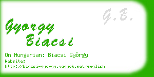 gyorgy biacsi business card